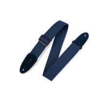 MC8-NAV Tracolla in cotone con terminali in pelle scamosciata Navy 2"