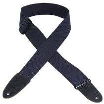 MC8-NAV Tracolla in cotone con terminali in pelle scamosciata Navy 2"