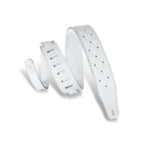 MG26DS-WHT_ABK Tracolla in pelle Tufted White 2 1/2"