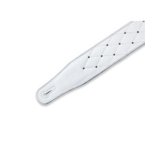 MG26DS-WHT_ABK Tracolla in pelle Tufted White 2 1/2"