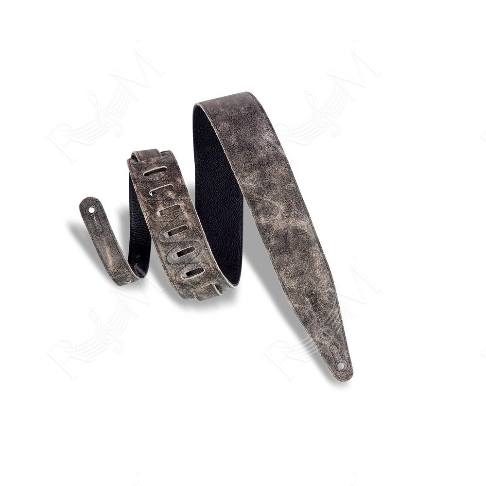 MG317BOG-BLK Tracolla in pelle Distressed Black 2 1/2"