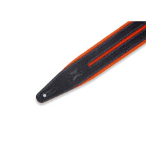 MG317DRS-ORG_BLK Tracolla in pelle Double Racing Stripe Orange Black 2 1/2"