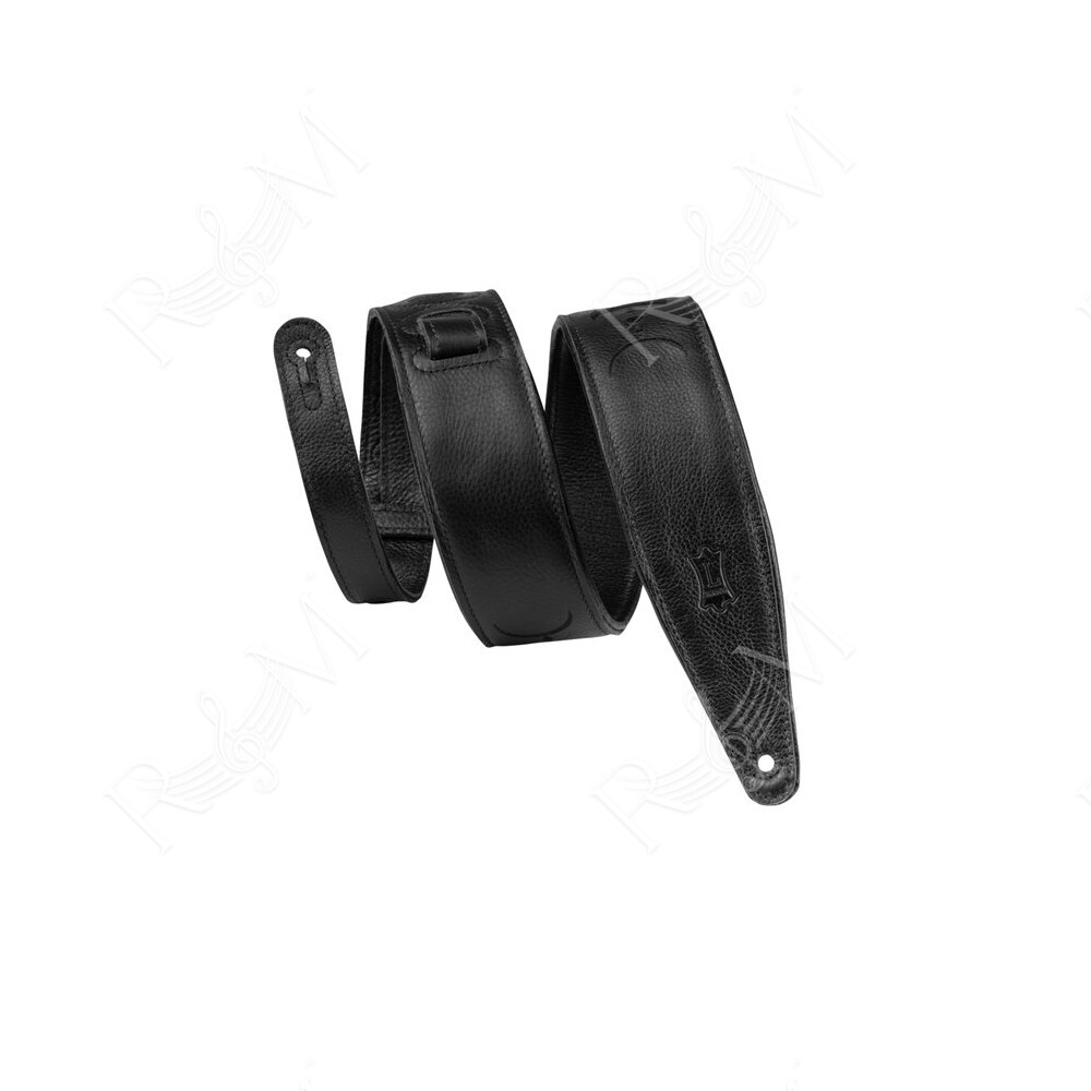 MG317MP-BLK-BLK Tracolla in pelle Double Moon Phases Black 2 1/2"
