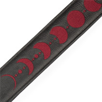 MG317MP-BLK-BRG Tracolla in pelle Burgundy Moon Phases Black 2 1/2"