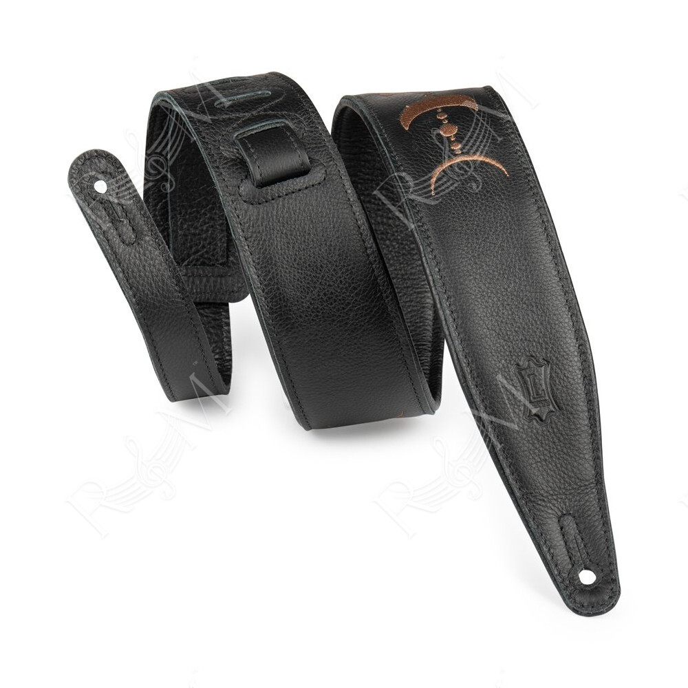MG317MP-BLK-BRN Tracolla in pelle Brown Moon Phases Black 2 1/2"