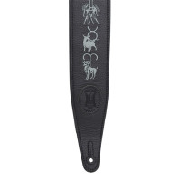 MG317ZE-BLK Tracolla in pelle ricamata Zodiac Signs Black 2 1/2"