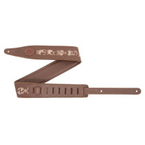 MG317ZE-BRN Tracolla in pelle ricamata Zodiac Signs Brown 2 1/2"