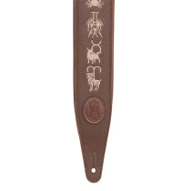 MG317ZE-BRN Tracolla in pelle ricamata Zodiac Signs Brown 2 1/2"