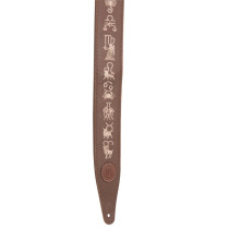 MG317ZE-BRN Tracolla in pelle ricamata Zodiac Signs Brown 2 1/2"