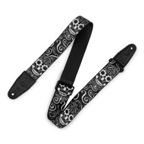 MP2CAL-003 Tracolla in poliestere Calaca Series Black and White Skull 2"