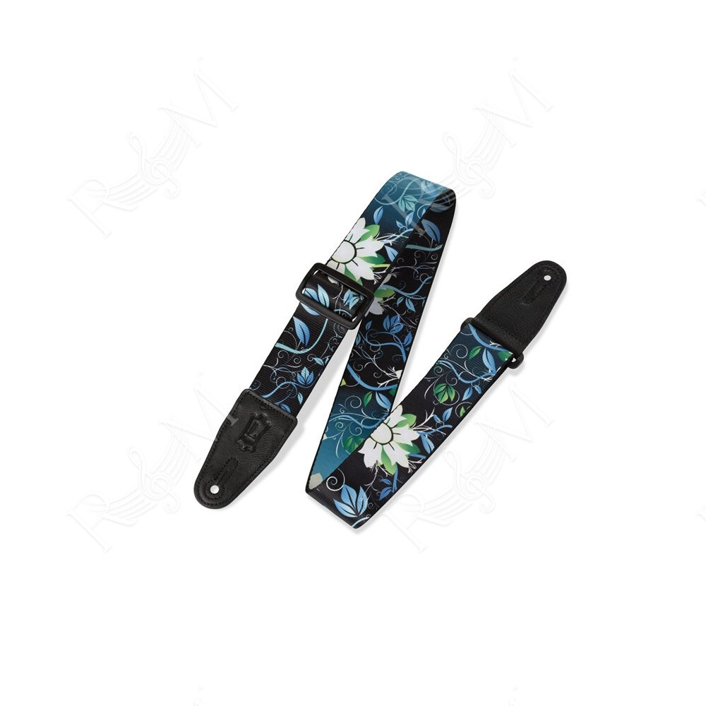 MPD2-038 Tracolla in poliestere Blue Flower 2"