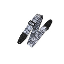 MPD2-048 Tracolla in poliestere White & Black Skulls 2"