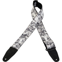 MPD2-048 Tracolla in poliestere White & Black Skulls 2"