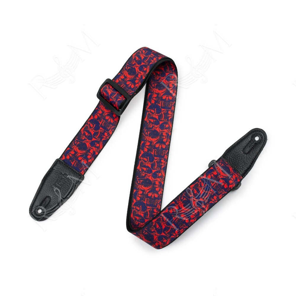 MPD2-110 Tracolla in poliestere Purple & Red Skulls 2"