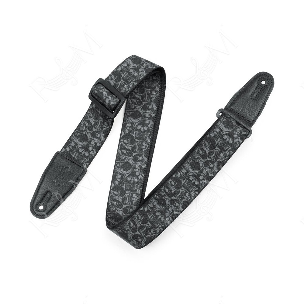 MPD2-111 Tracolla in poliestere Black & Grey Skulls 2"
