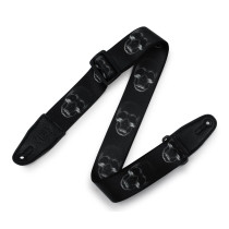 MPD2-112 Tracolla in poliestere Black & White Skulls 2"