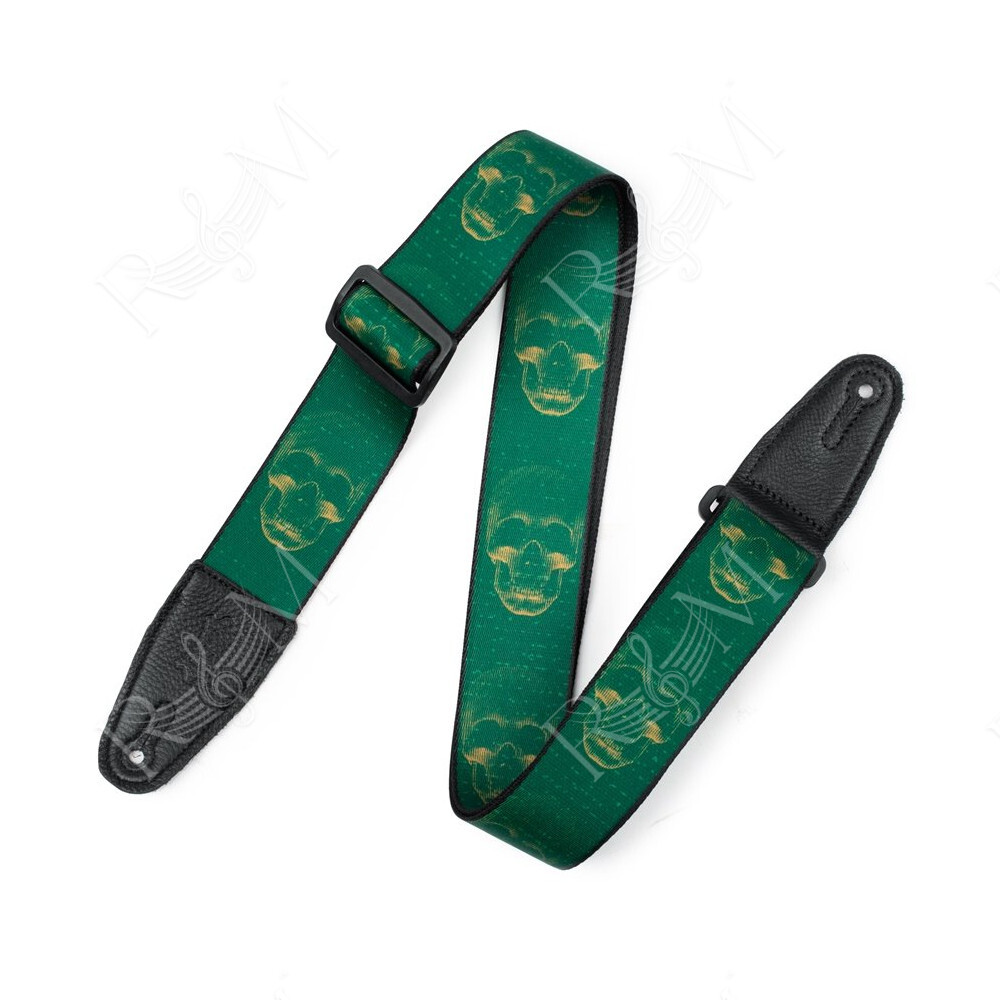 MPD2-113 Tracolla in poliestere Green & Yellow Skulls 2"