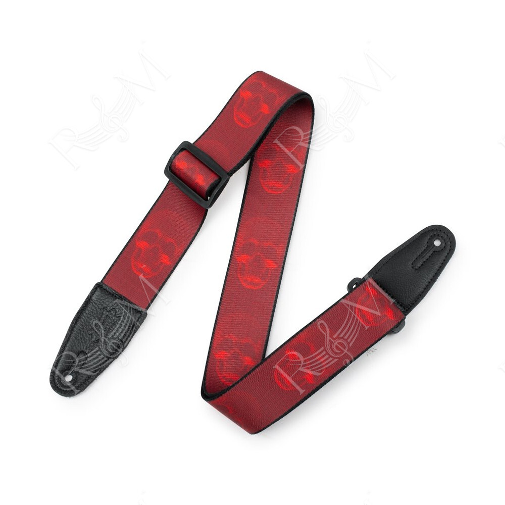 MPD2-114 Tracolla in poliestere Dark Red & Red Skulls 2"