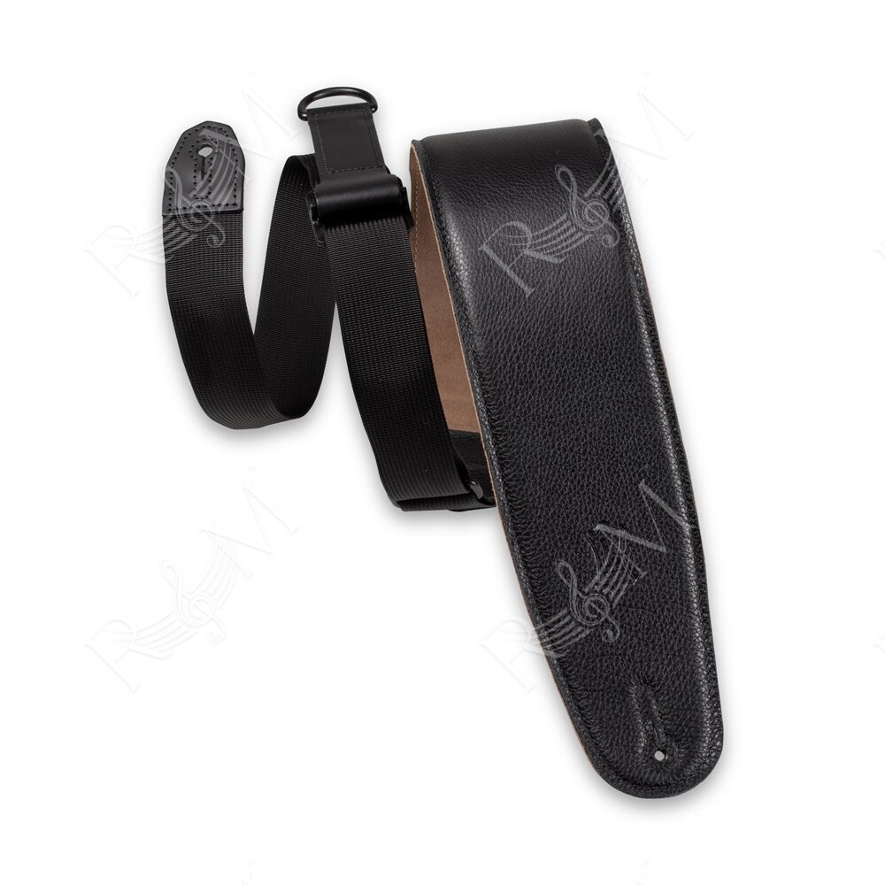 MRH4GF-BLK Tracolla in pelle Right Height Black & Tan 3 1/2"