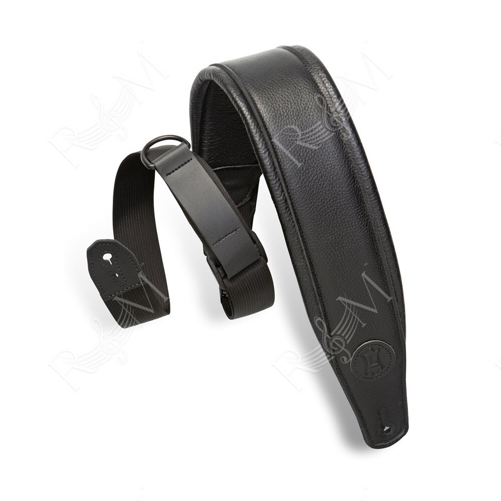 MRHGP-BLK Tracolla in pelle Right Height Black on Black 3 1/2"