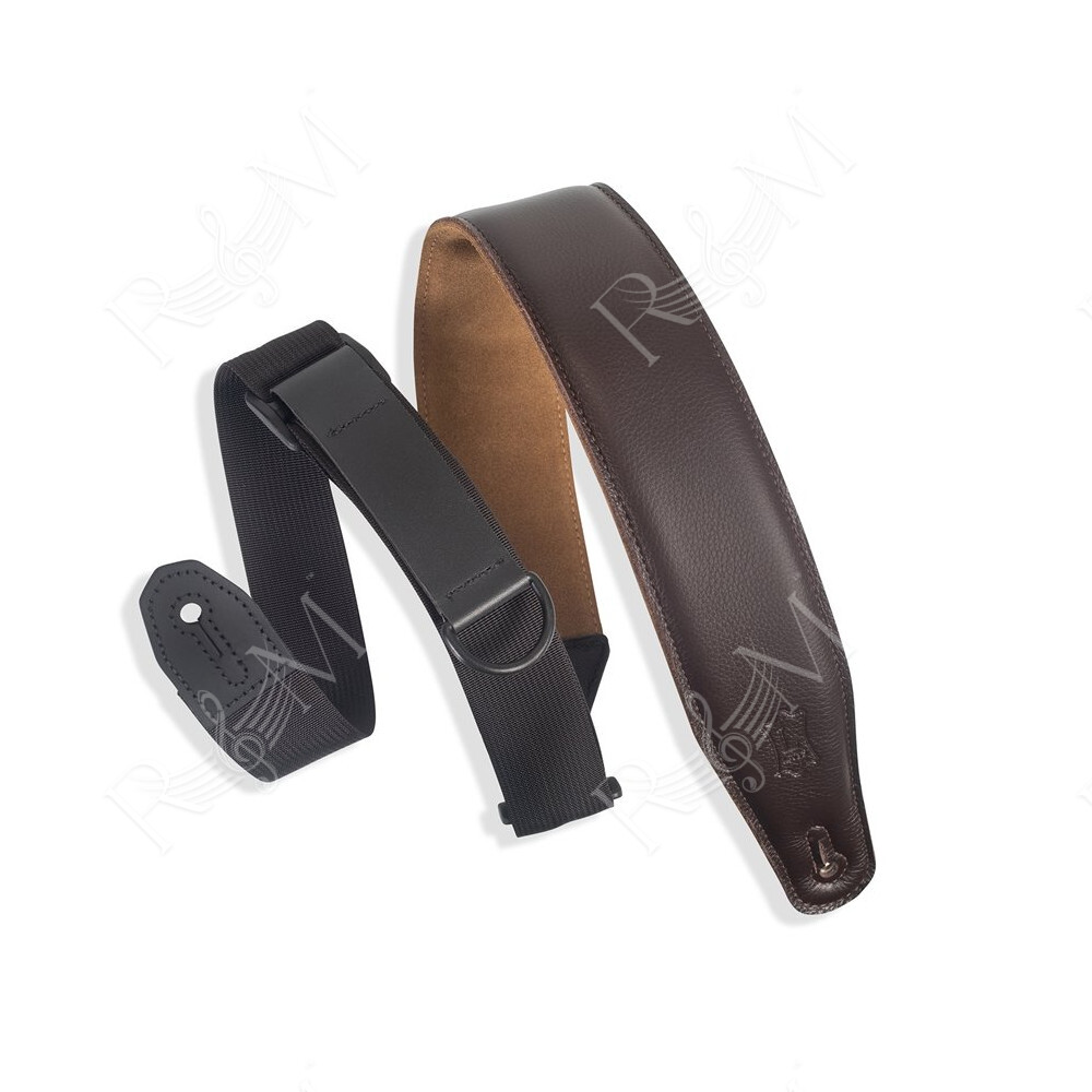 MRHGS-DBR Tracolla in pelle Right Height Dark Brown 2 1/2"