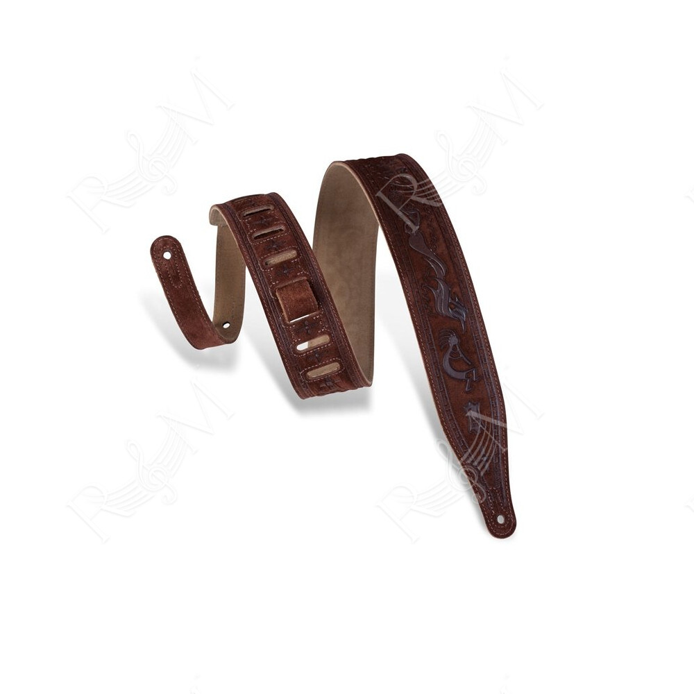 MS17T03-BRN Tracolla in pelle scamosciata Brown Kokopelli 2 1/2"