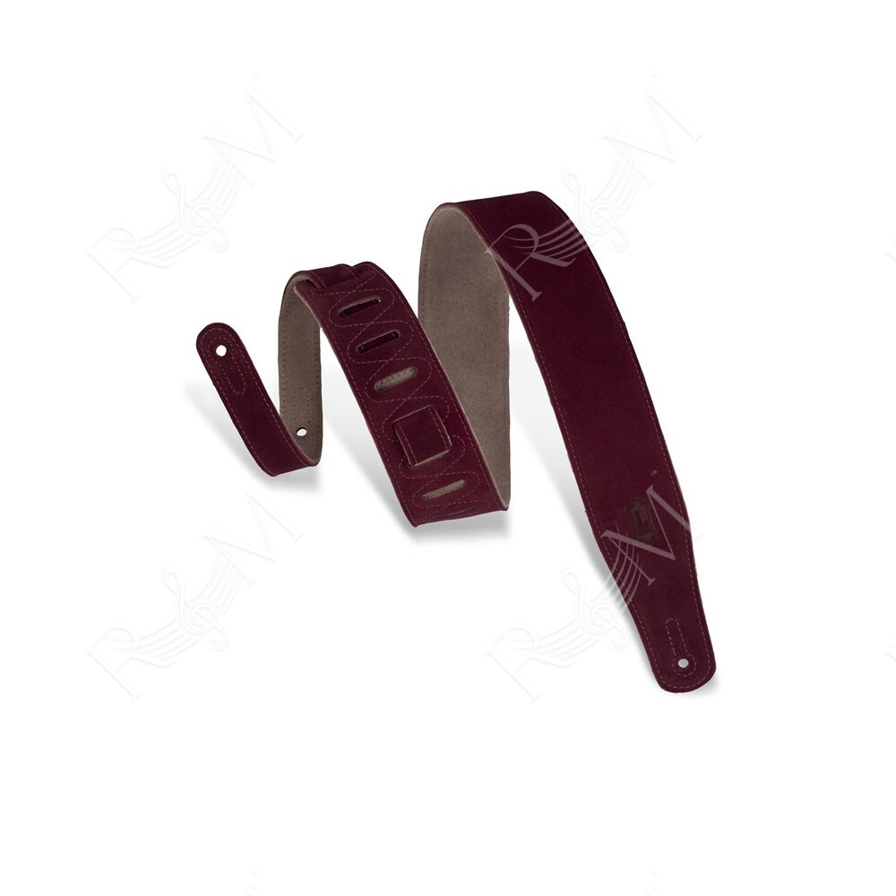 MS26-BRG Tracolla in pelle scamosciata Burgundy 2 1/2"