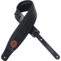 MSS1-BLK Tracolla in pelle conciata al vegetal imbottita Black 3"
