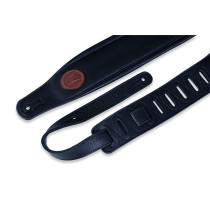 MSS2-BLK Tracolla in pelle imbottita Pebbled Black 3"