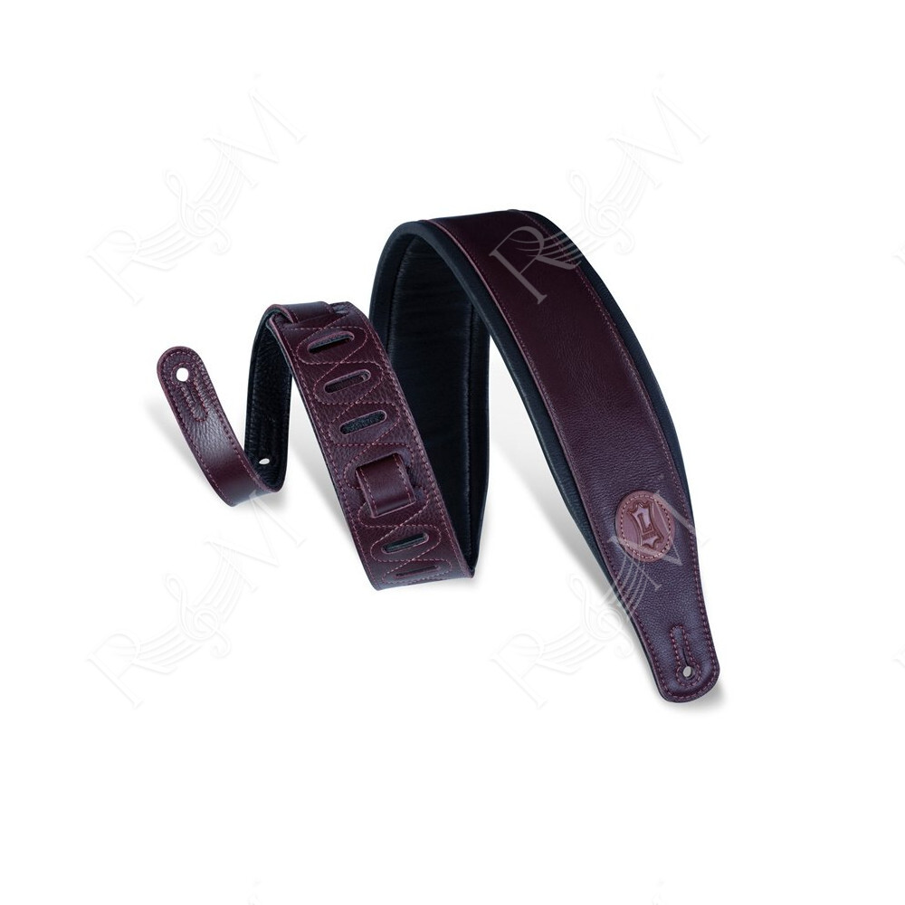 MSS2-BRG Tracolla in pelle imbottita Burgundy 3"