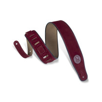 MSS3-BRG Tracolla in pelle scamosciata Burgundy con piping Black 2 1/2"