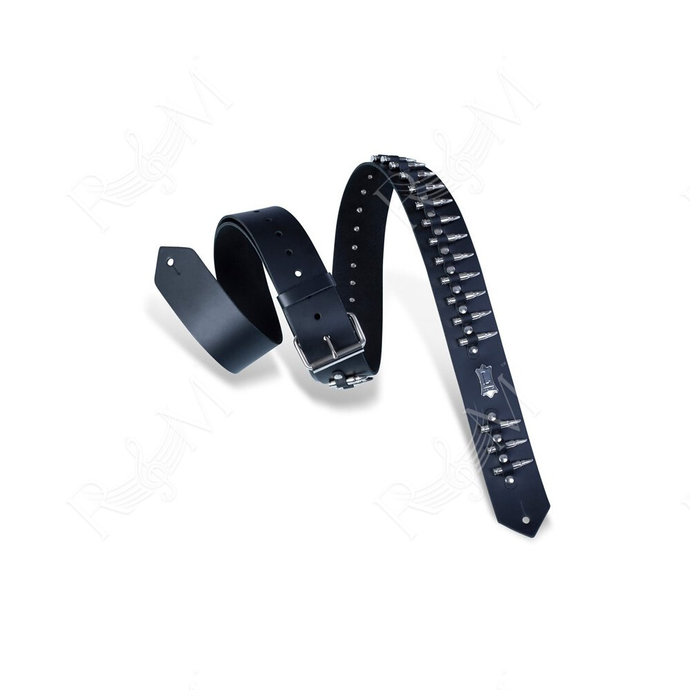 PM28-2B-BLK Tracolla in pelle con proiettili finti Bullets 2"