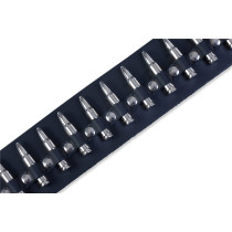 PM28-2B-BLK Tracolla in pelle con proiettili finti Bullets 2"