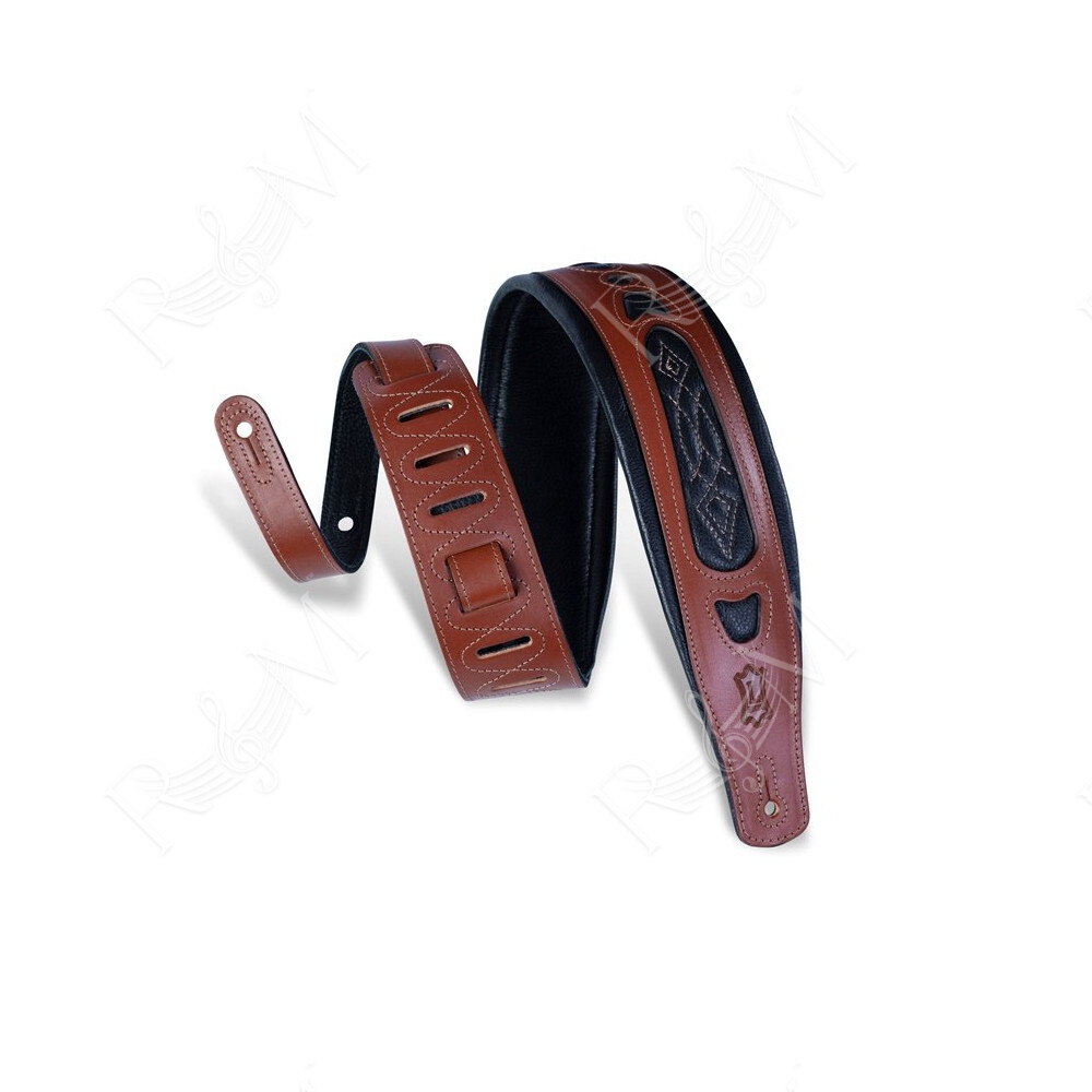 PM31-WAL Tracolla in pelle conciata al vegetale Walnut Embroidered 3"