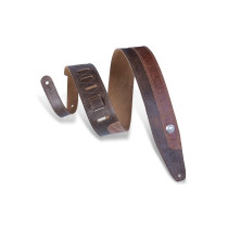 PMD4BU-DBR Tracolla in pelle con 5 cent coin Two Tone Brown 2 1/2"
