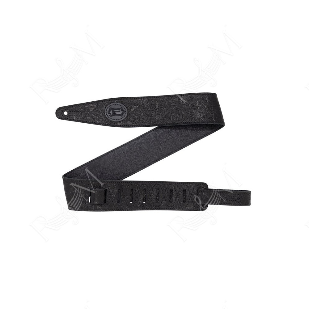 M317FCL-BLK Tracolla in pelle fiorentina Black 2 1/2"