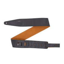 MGS317ST-BLK-HNY Tracolla in pelle con retro in pelle scamosciata Black & Honey 2 1/2"