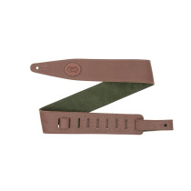 MGS317ST-BRN-GRN Tracolla in pelle con retro in pelle scamosciata Brown & Green 2 1/2"
