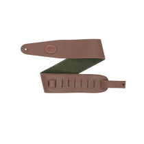 MGS44ST3-BRN-GRN Tracolla in pelle con retro in pelle scamosciata Brown & Green 3"