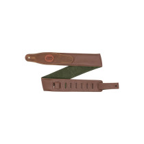 MGS80CS-BRN-GRN Tracolla in pelle imbottita con retro in pelle scamosciata Brown & Green 2 1/2"
