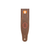 MGS80CS-BRN-GRN Tracolla in pelle imbottita con retro in pelle scamosciata Brown & Green 2 1/2"
