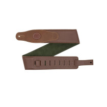 MGS83CS-BRN-GRN Tracolla in pelle imbottita con retro in pelle scamosciata Brown & Green 3"