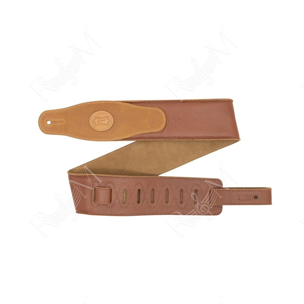 MGS83CS-TAN-SND Tracolla in pelle imbottita con retro in pelle scamosciata Tan 3"