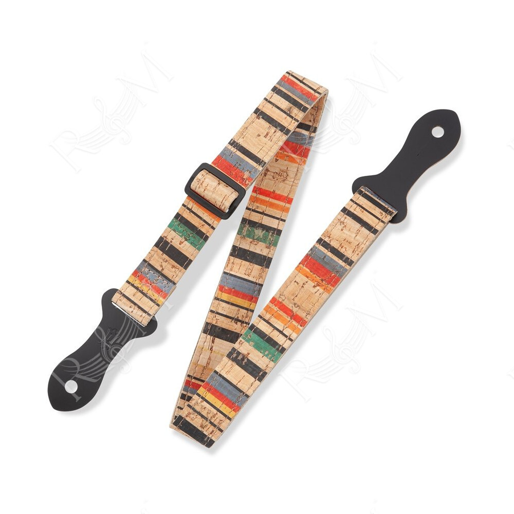 MX23ALL-001 Tracolla per ukulele in sughero Multi Color Stripes 1"