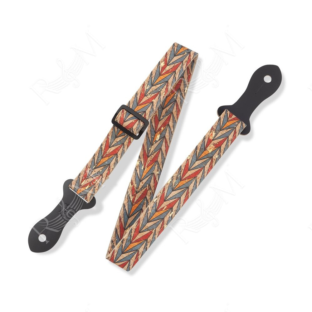 MX23ALL-002 Tracolla per ukulele in sughero Multi Color Chevron 1"