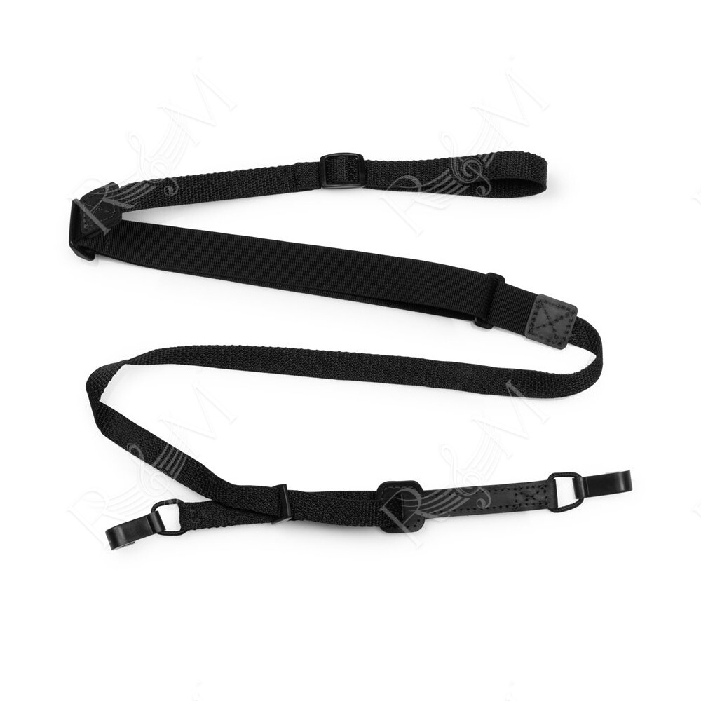M19HOK-BLK Tracolla per ukulele a gangio in nylon Black