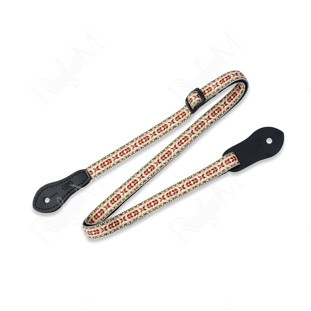 MJ19UKE-001 Tracolla per ukulele in jacquard Red & Yellow 1/2"