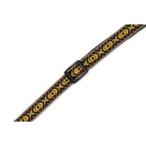 MJ19UKE-002 Tracolla per ukulele in jacquard Black & Yellow 1/2"