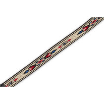 MJ19UKE-003 Tracolla per ukulele in jacquard Red & Blue 1/2"