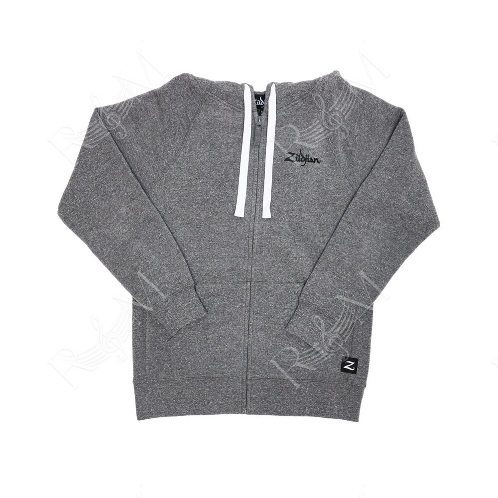 T3424 - Gray Zip Up Logo Hoodie - XL